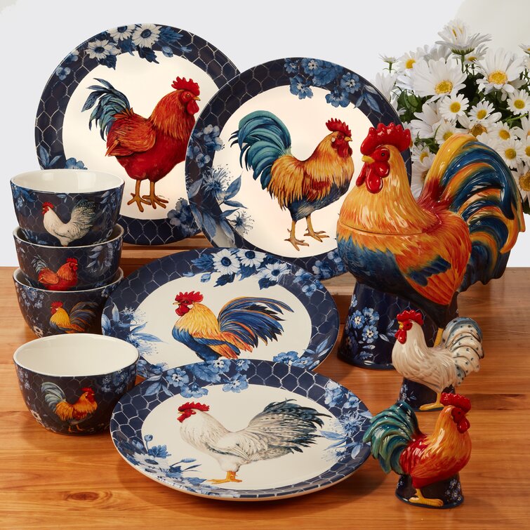 Rooster dinnerware outlet sets